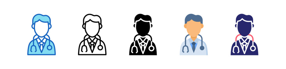 Doctor Multiple Style Icon Set Collection. 