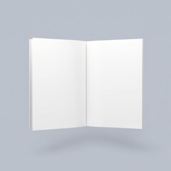 Blank white chart booklet mock up isolated 3d rendering empty opened map mockup clear folded flyer template broadsheet display for scheme or diagram front view book mockup Ultra realistic Pho