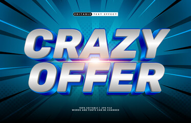 crazy offer editable text effect with a sale and offer text effect