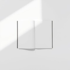 Minimalist blank white book with soft shadows on white background simple book empty book mockup blank template isolated book professional presentation blank empty  creative composition ver
