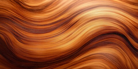 Close-up abstract image of warm-toned flowing wood grain with smooth curves and rich texture resembling natural wood patterns
