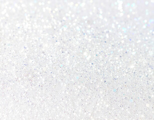 White crystal glitter background, Iridescent glitter particles shimmering, luminous, translucent, dreamy, soft abstract texture, milky white opal or opalite effect