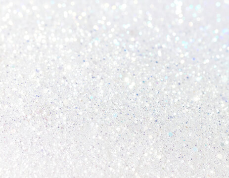 White crystal glitter background, Iridescent glitter particles shimmering, luminous, translucent, dreamy, soft abstract texture, milky white opal or opalite effect