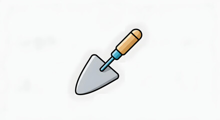 Simple Cartoon Garden Trowel Icon Illustration Isolated on White