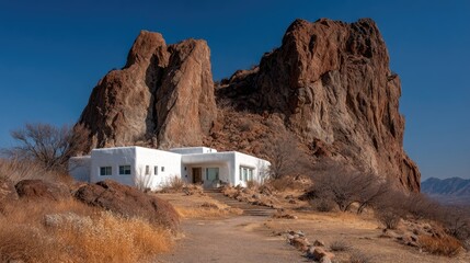 Desert Home with Rocky Outcropping
