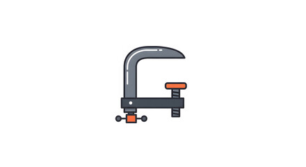 Fototapeta premium C-Clamp or G-Clamp Flat Design Icon. Industrial Tool for Woodworking, Metalworking, and DIY Projects.