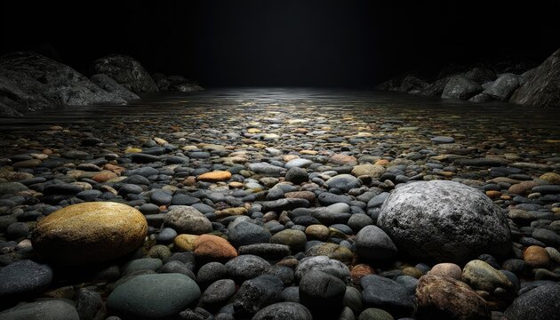 Riverbed Rocks in Stream