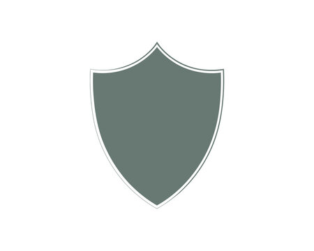 Simple grey shield emblem with a black outline silhouette