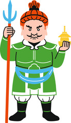 シンプルな毘沙門天のイラスト（カラフル）