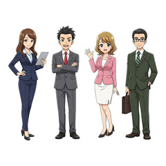 Set of Business man character design. Cartoon illustration.