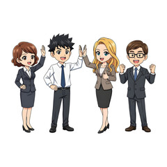 Set of Business man character design. Cartoon illustration.