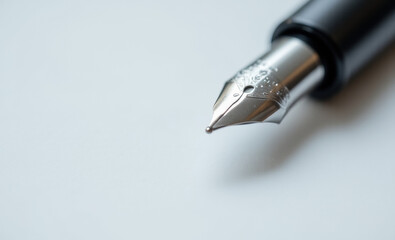 close up of a writing pen with silver tip