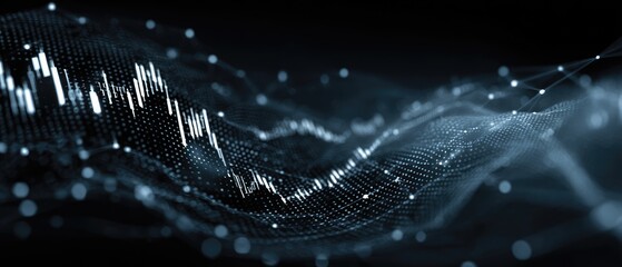 Abstract data visualization of financial market trends