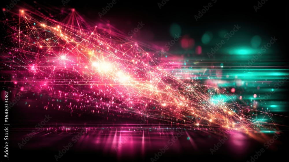Aufkleber bright abstract background featuring minimalist nodes and lines in a creative ai business network co
