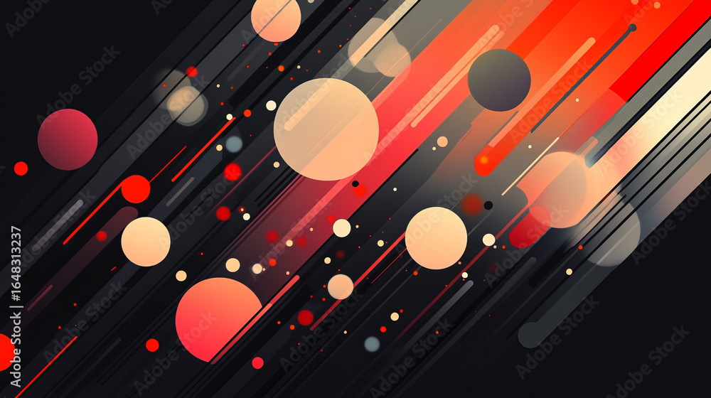 Poster dynamic abstract design with vibrant colors and lines