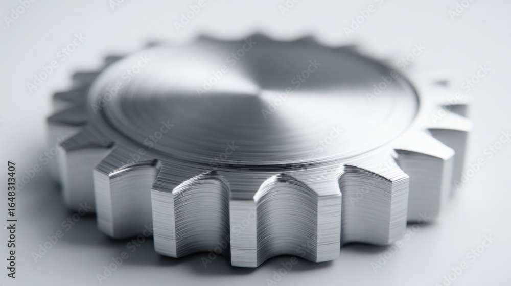 Poster metal gear representation for ai compliance engine icon concept signifying automation and mechanical