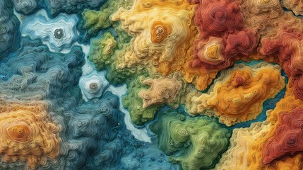 Abstract Floral Coral Reef