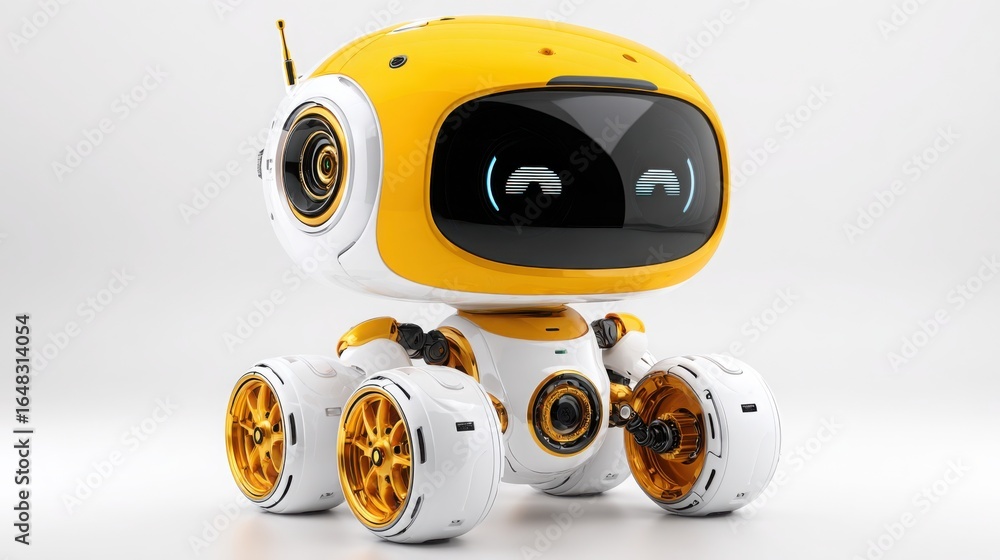 Poster adorable robot toy concept representing the intersection of play and technology in modern learning a