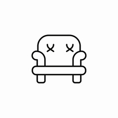 cushioned armchair icon sign vector