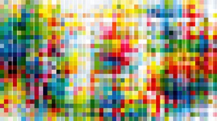 Colorful pixelated grid with vibrant hues