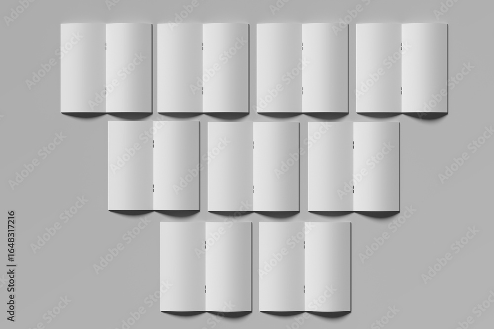 Poster new design dl brochure brochure mock-up isolated on grey background to presentation your design