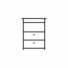 four drawer dresser icon sign vector