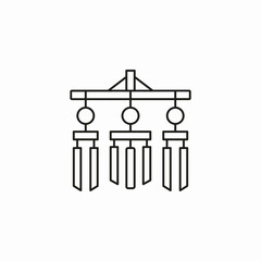 hanging wind chimes icon sign vector