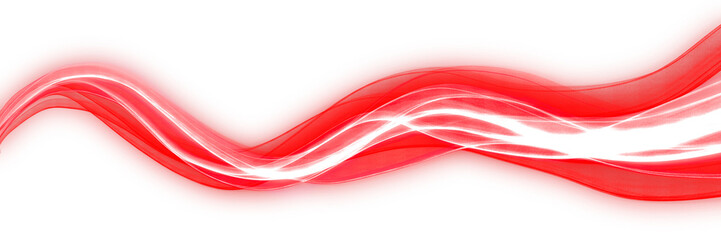 Shiny Red Wave with Light Trails
