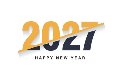 2027 Happy New Year Background Design. Greeting Card, Banner, Poster. Vector Illustration.