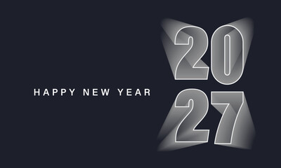 2027 Happy New Year Background Design. Greeting Card, Banner, Poster. Vector Illustration.