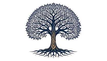 Detailed, stylized tree of life graphic
