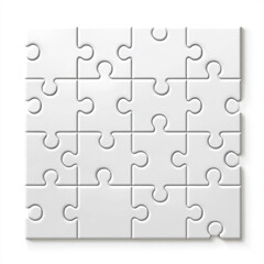 Connecting White Puzzle Pieces for Business Success Concept