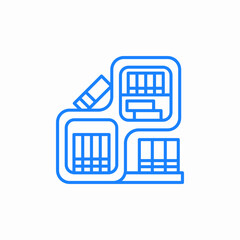 bookshelf books reading icon sign vector