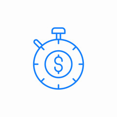 clock dollar time icon sign vector