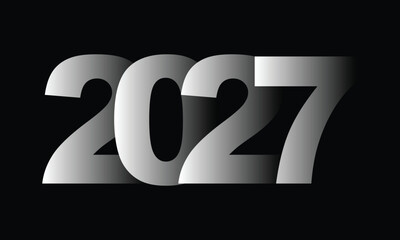 2027 Happy New Year Background Design. Greeting Card, Banner, Poster. Vector Illustration.
