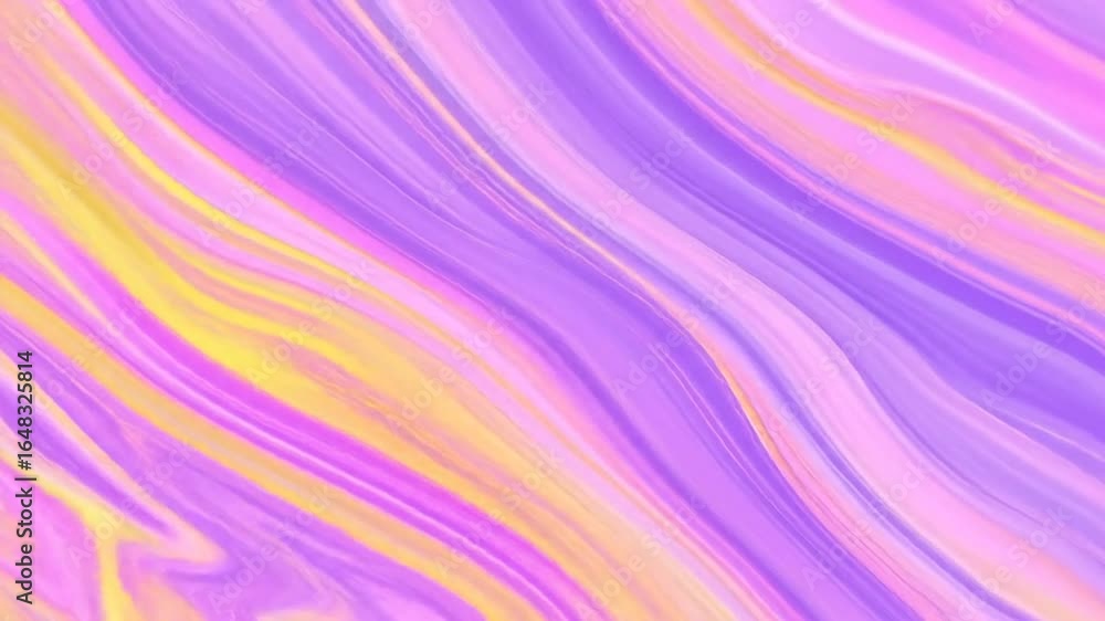 Poster abstract background with diagonal waves in shades of violet pink and yellow smooth texture with grad