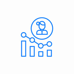 data analysis woman icon sign vector