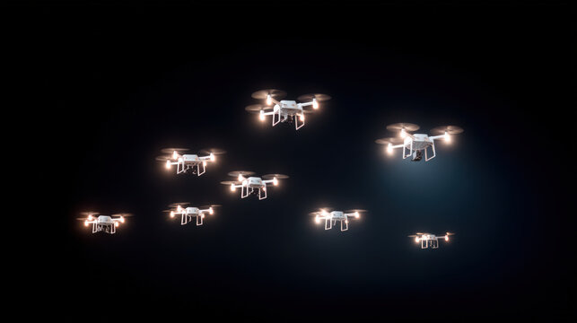 drones orchestrators manage spectacular aerial shows in real time creating mesmerizing patterns in night sky
