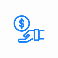 dollar hands icon sign vector