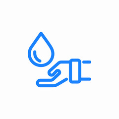 drop on hand icon sign vector