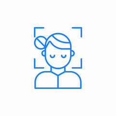 facial recognition female icon sign vector
