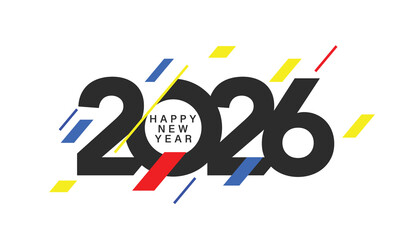 2026 Happy New Year Background Design. Greeting Card, Banner, Poster. Vector Illustration.