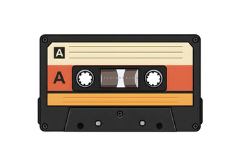 Obraz premium Vintage cassette tape design evokes 80s nostalgia, perfect for retro music projects and media