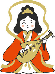 シンプルな弁財天のイラスト