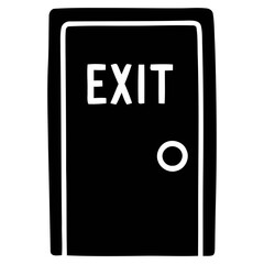 Black and White Illustrated Exit Door Sign Finding Your Way Out
