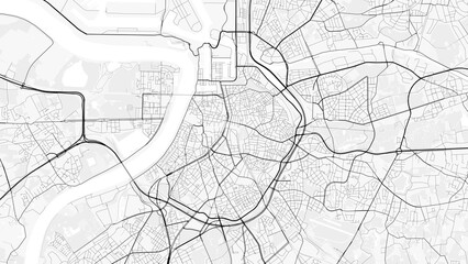 Antwerp City Map Minimalist Black