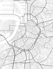 Antwerp City Map. Minimalist black and white line art poster for printing, wallpaper, wall art for home and office decor