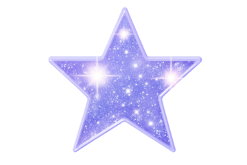 Lavender Sparkle Star: Celestial Design Element on transparent background png