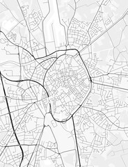 Bruges City Map. Minimalist black and white line art poster for printing, wallpaper, wall art for home and office decor