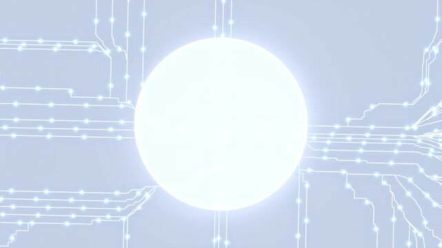 Network animation seamless looping. Network collection of information or electrical circuit patterns. Background elements in Concept technology growth or business growth,3D render.